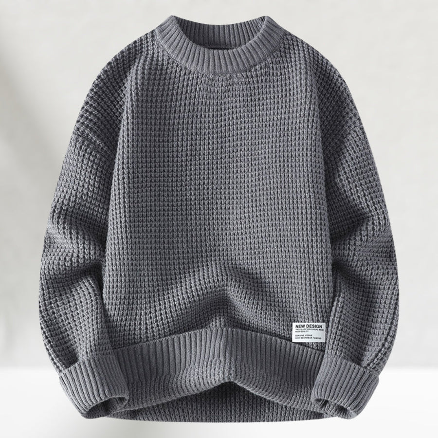 Eldric - Waffle-Knit Crewneck Sweater