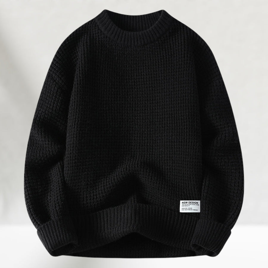 Eldric - Waffle-Knit Crewneck Sweater