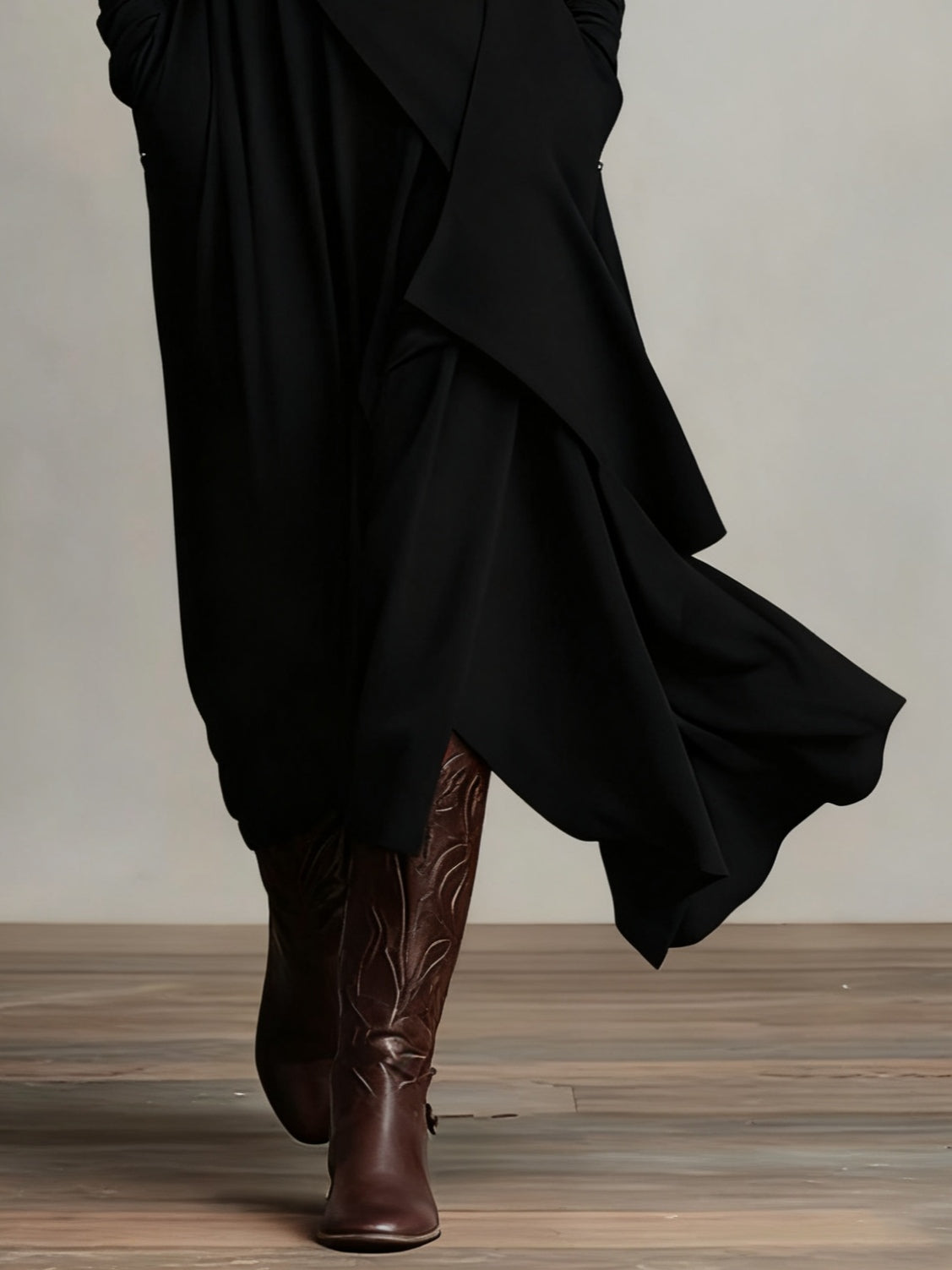Celenora - Soft-Touch High-Collar Maxi Dress