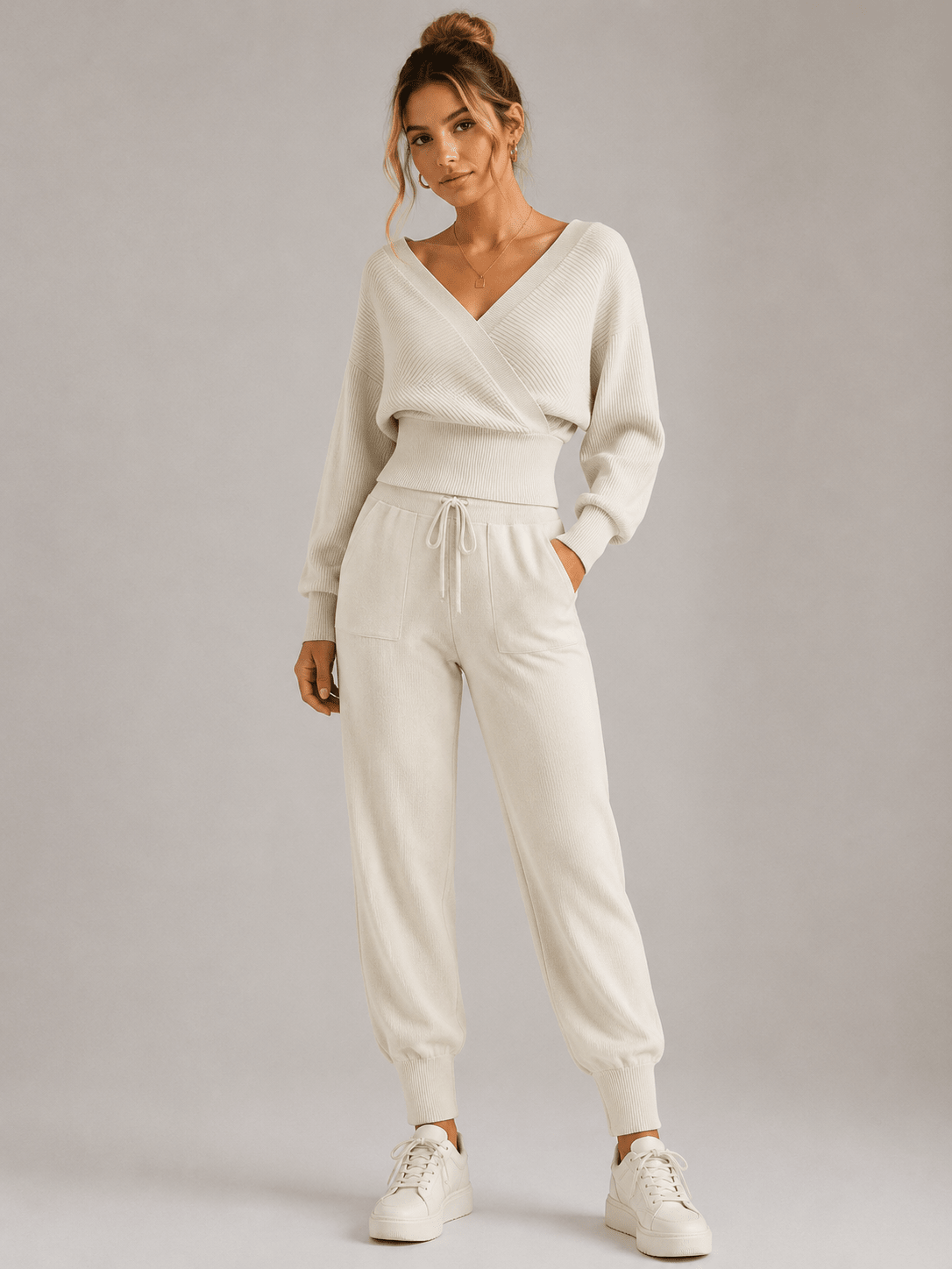 Adelyra - Ribbed Two-Piece Lounge Set