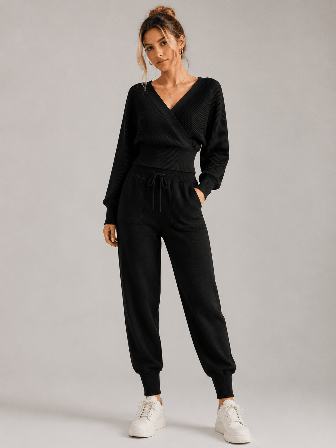 Adelyra - Ribbed Two-Piece Lounge Set